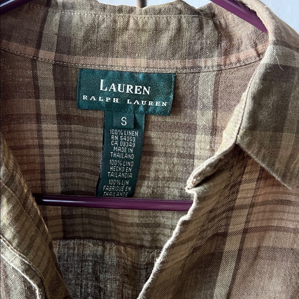 Lauren Ralph Lauren Linen Button Up Size Small - Picture 2 of 3